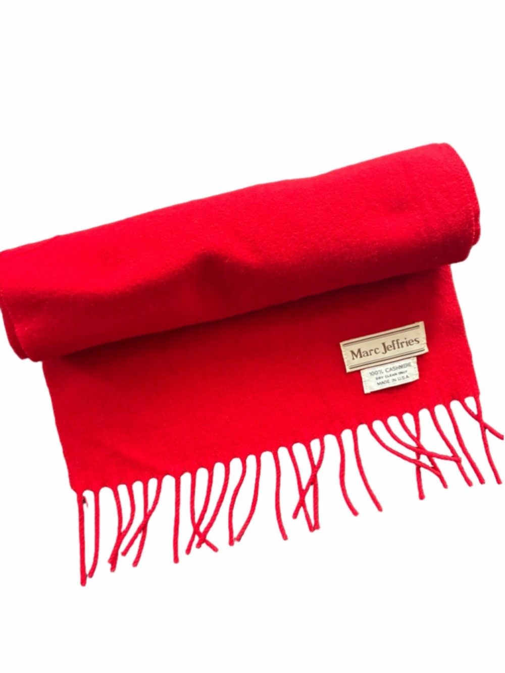 Marc Jeffries Red Cashmere Scarf One Size